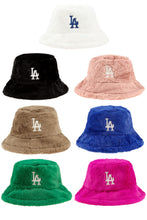 Load image into Gallery viewer, &quot;Keep it Cute&quot; LA Embroidered Fur Bucket Hat
