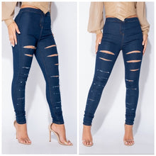 Load image into Gallery viewer, &quot;Gettin’ Ripped&quot; Jeggings in Dark Indigo
