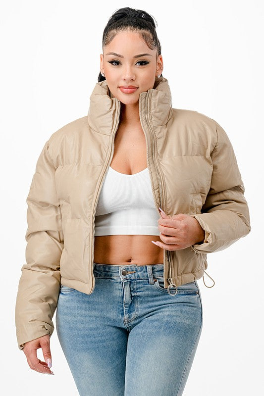 “All About the Puff” Faux Leather Puffer Jacket