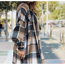 Load image into Gallery viewer, “The Plaid Effect” Oversized Flannel Shirt Jacket
