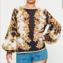 Load image into Gallery viewer, &quot;Baroque&quot; Sheer Bishop Sleeve Blouse
