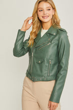 Load image into Gallery viewer, &quot;Envy Me” Faux Leather Biker Jacket
