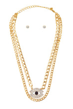 Load image into Gallery viewer, &quot;Evil Eye” Layered Cuban Link Necklace
