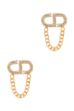 Load image into Gallery viewer, &quot;Charmed I&#39;m Sure&quot; Rhinestone Chain Earrings
