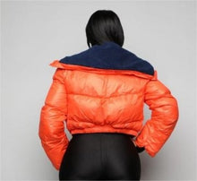 Load image into Gallery viewer, “Fill in the Blank” Cropped Puffer Jacket

