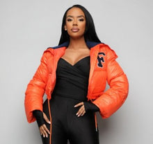 Load image into Gallery viewer, “Fill in the Blank” Cropped Puffer Jacket
