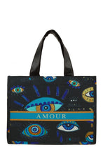 Load image into Gallery viewer, &quot;Good Vibes Amour” Oblique Statement Book Tote
