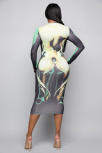 Load image into Gallery viewer, &quot;Look but Don&#39;t Touch&quot; Print Midi Dress
