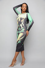 Load image into Gallery viewer, &quot;Look but Don&#39;t Touch&quot; Print Midi Dress

