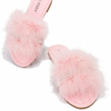 Load image into Gallery viewer, &quot;Barbie World&quot; Faux Fur &amp; Rhinestone Slides
