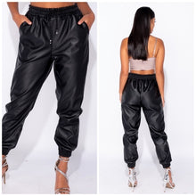 Load image into Gallery viewer, &quot;Jogging Thru the City&quot; Faux Leather Joggers
