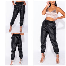 Load image into Gallery viewer, &quot;Jogging Thru the City&quot; Faux Leather Joggers
