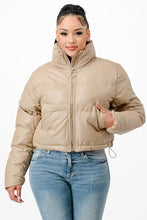 Load image into Gallery viewer, “All About the Puff” Faux Leather Puffer Jacket
