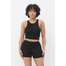 Load image into Gallery viewer, “ Sweet Heat” Two Piece Cropped &amp; Ribbed Short Set
