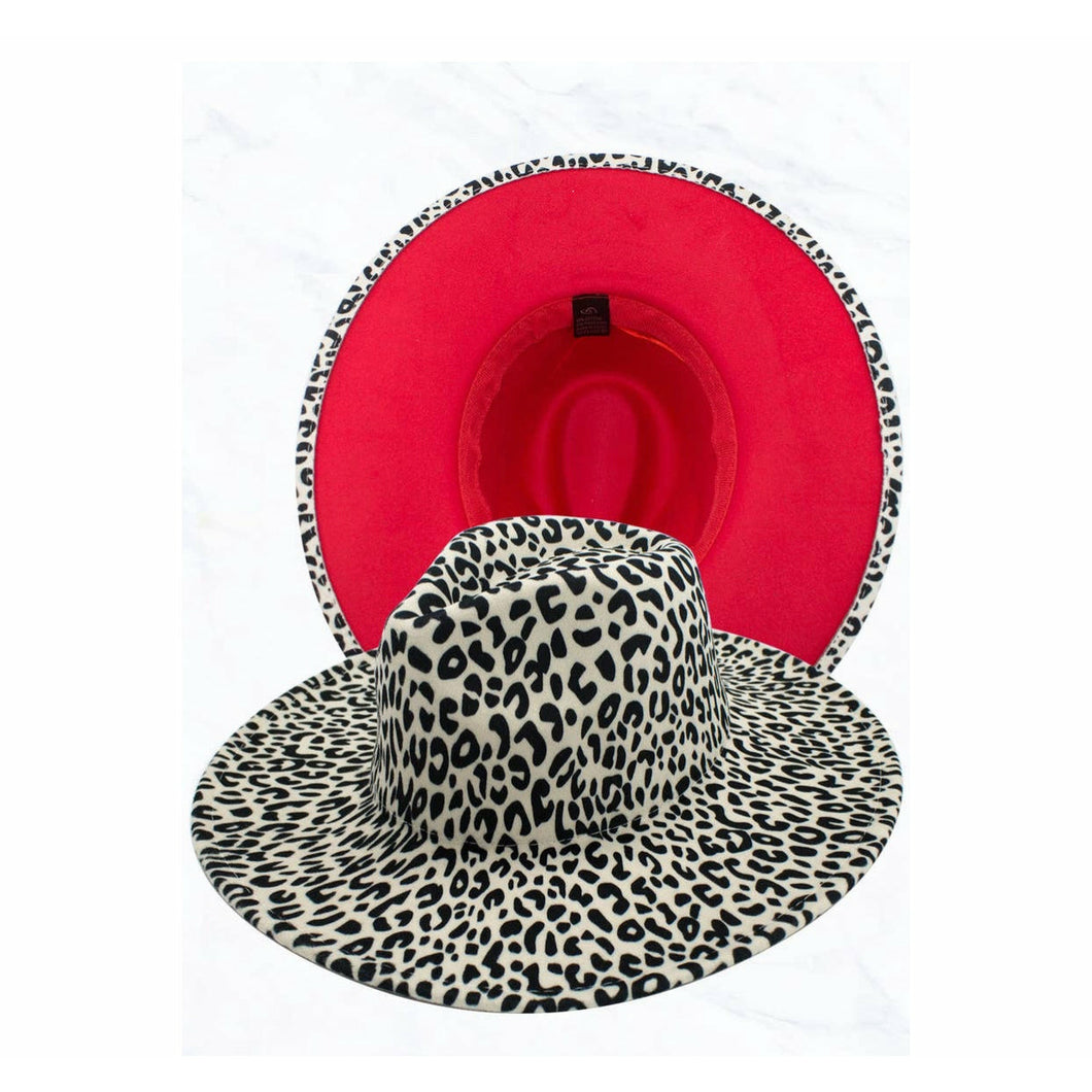 “Be Daring” Beige Leopard Print Fedora Hat