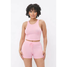 Load image into Gallery viewer, “ Sweet Heat” Two Piece Cropped &amp; Ribbed Short Set
