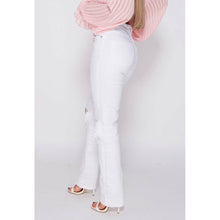 Load image into Gallery viewer, &quot;White Listed&quot; Ripped Knee Straight Leg Jeans
