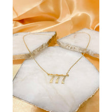 Load image into Gallery viewer, “777” Angel Number Pendant Necklace
