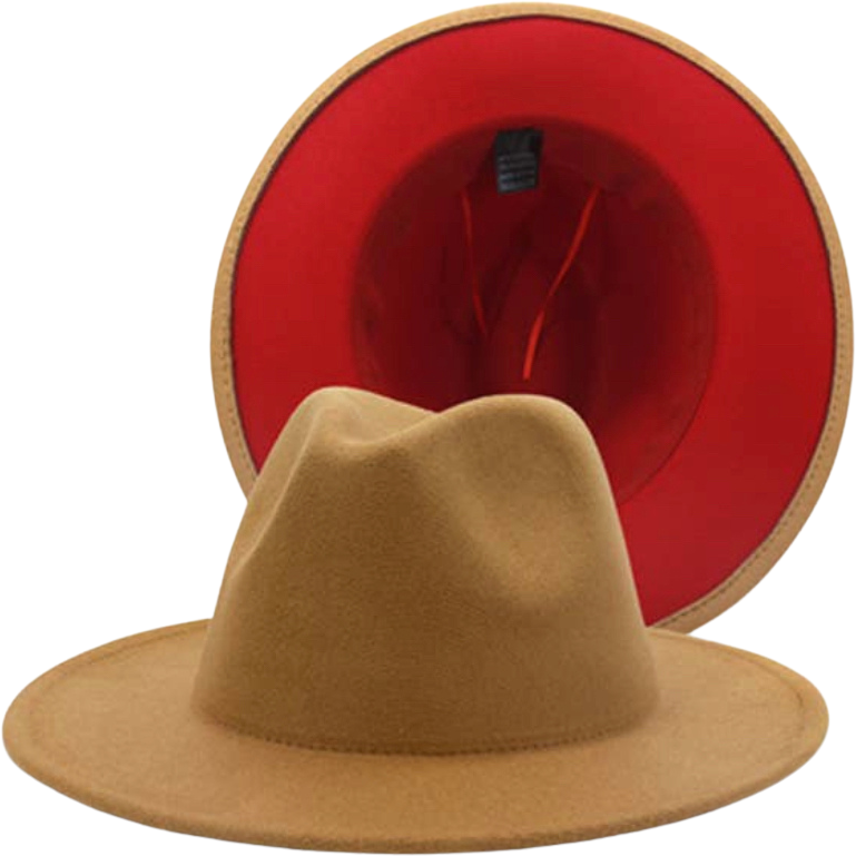 “Red Bottom District” Khaki Fedora Hat