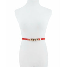 Load image into Gallery viewer, “Locked &amp; Studded” Red Skinny Accent Belt
