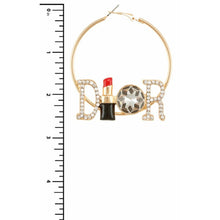 Load image into Gallery viewer, “D’or Me” Hoop Lipstick Earrings 
