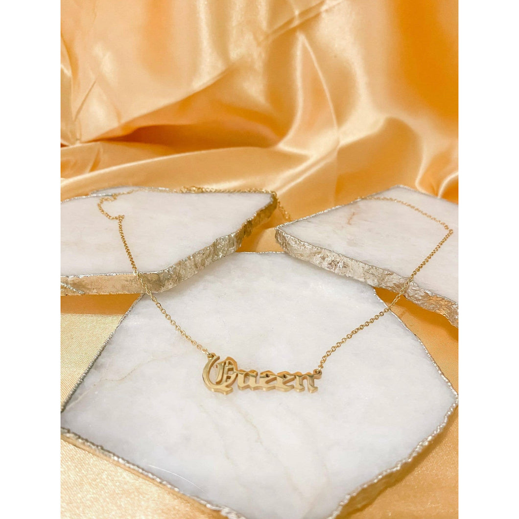“Queen” Pendant Necklace