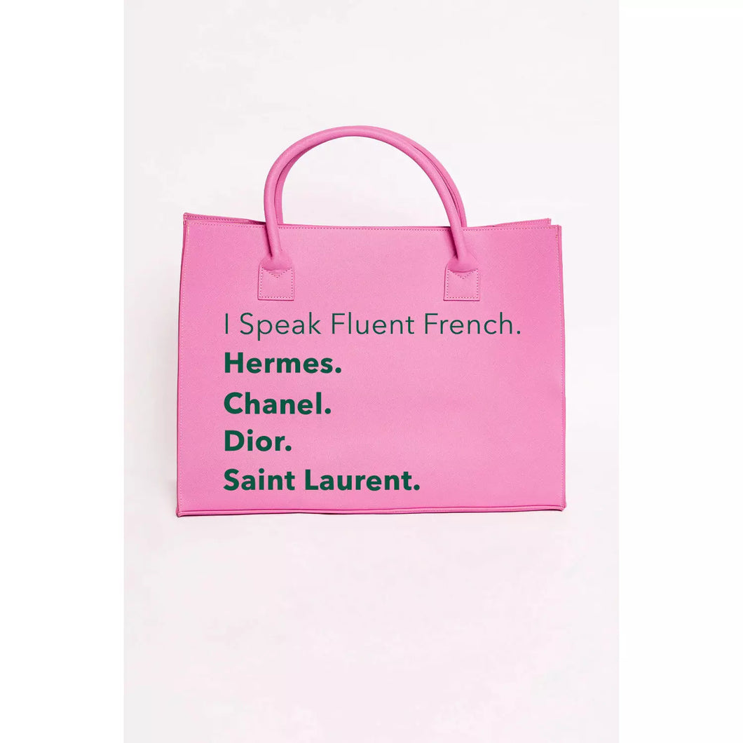“Designer Language-Fluent French” Tote Bag