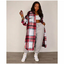 Load image into Gallery viewer, “Flannel Vibes” Oversized Plaid Shirt Jacket
