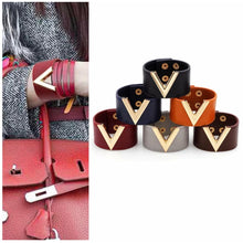 Load image into Gallery viewer, “Deep V” Faux Leather Bracelet
