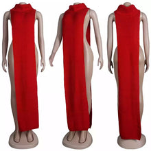 Load image into Gallery viewer, “Night Out” Open Side Split Cowl Neck Sweater Dress
