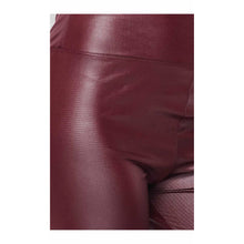 Load image into Gallery viewer, “Don’t Be Slick” Burgundy Faux Leather Leggings

