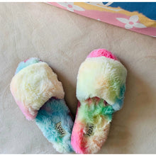 Load image into Gallery viewer, “All About the Fluff” Tie Dye Slide Slippers
