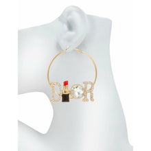 Load image into Gallery viewer, “D’or Me” Hoop Lipstick Earrings 
