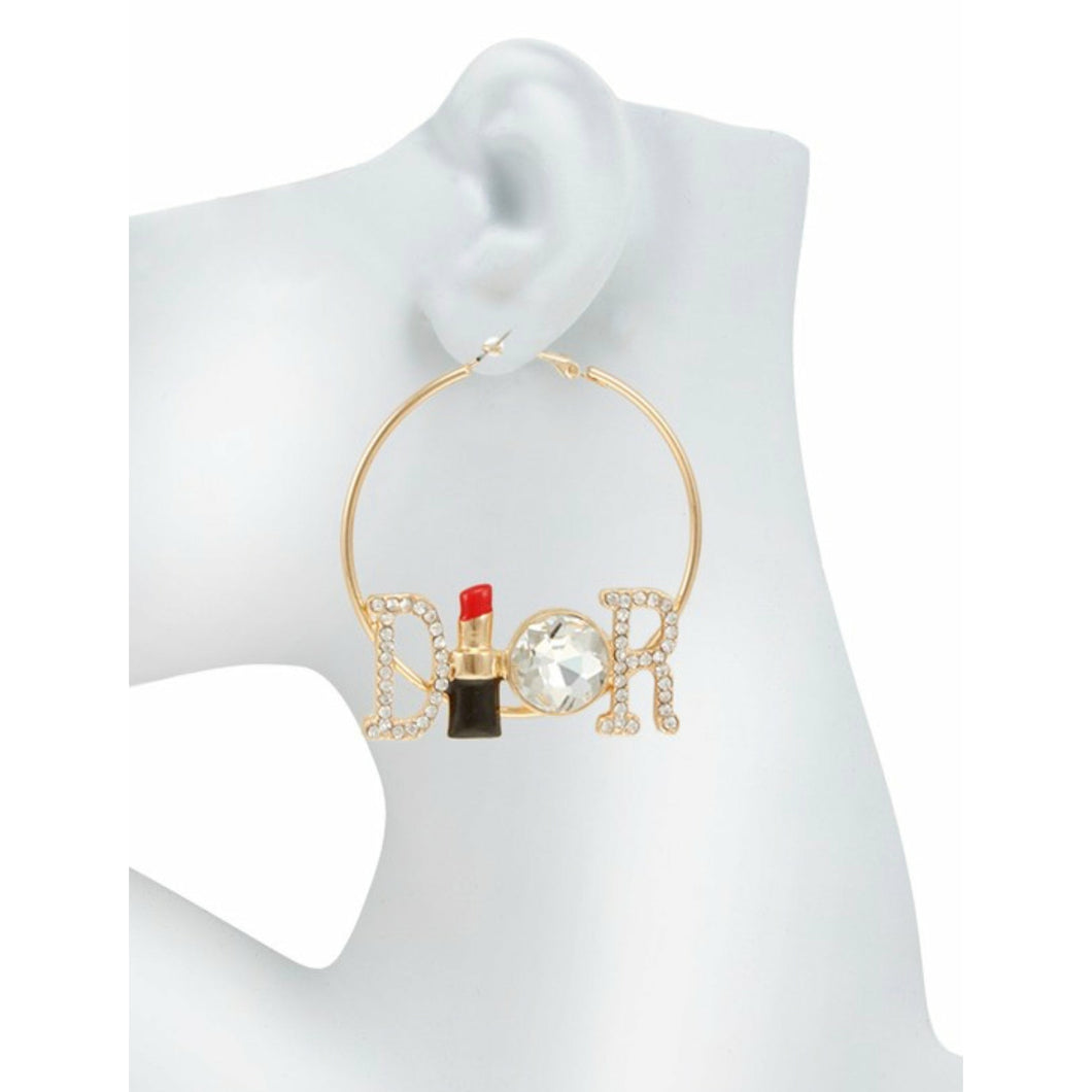 “D’or Me” Hoop Lipstick Earrings 