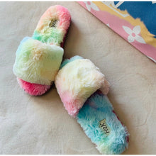Load image into Gallery viewer, “All About the Fluff” Tie Dye Slide Slippers

