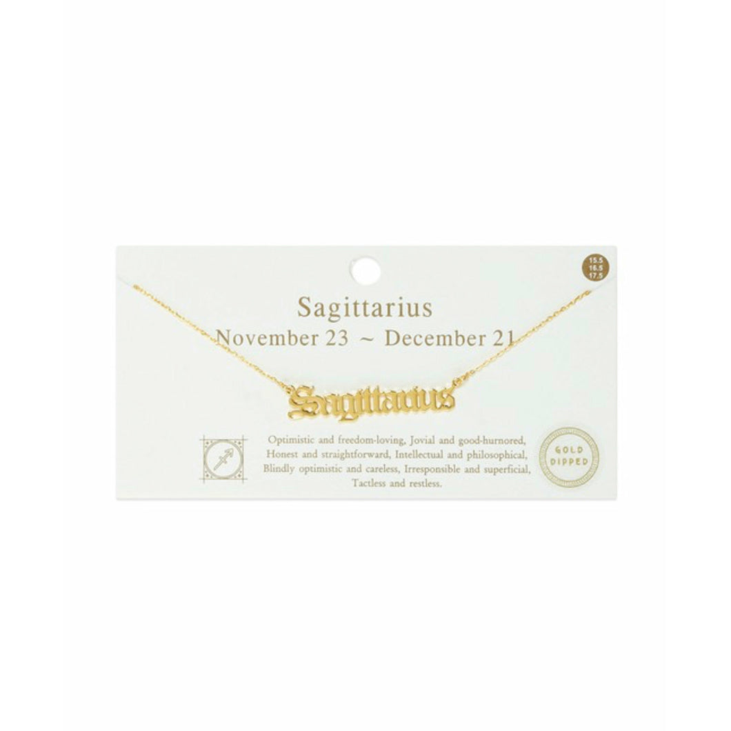 “What’s Your Sign” Gold Zodiac Necklace