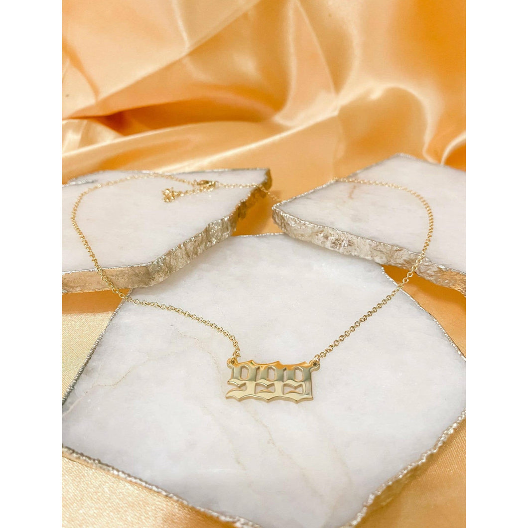 “999” Angel Number Pendant Necklace