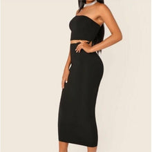 Load image into Gallery viewer, “Minimalistic Tendencies” Two Piece Crop Top Skirt Set
