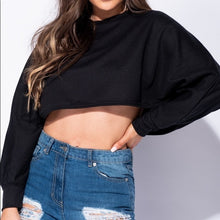 Load image into Gallery viewer, &quot;Crop Me&quot; Batwing Sleeve Cropped Sweatshirt
