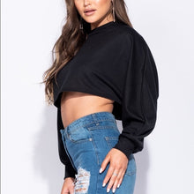 Load image into Gallery viewer, &quot;Crop Me&quot; Batwing Sleeve Cropped Sweatshirt

