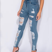 Load image into Gallery viewer, &quot;Lets Get Ripped&quot; High Waist Denim
