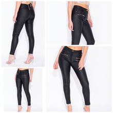 Load image into Gallery viewer, &quot;Show Stopper&quot; Leather Look Zippered Jeggings
