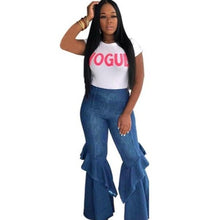 Load image into Gallery viewer, &quot;Ruffle Their Feathers&quot; High Waist Bell Bottoms
