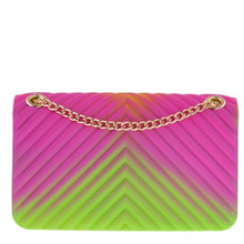 Load image into Gallery viewer, &quot;Skittles&quot; Jelly Quilted Chevron Pattern Handbag
