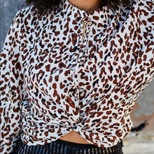 Load image into Gallery viewer, &quot;You’ve Been Spotted&quot; Bubble Sleeve Cropped Blouse
