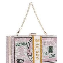 Load image into Gallery viewer, &quot;Break the Bank&quot; Pink Instinct Rhinestone Clutch
