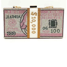 Load image into Gallery viewer, &quot;Break the Bank&quot; Pink Instinct Rhinestone Clutch
