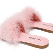 Load image into Gallery viewer, &quot;Barbie World&quot; Faux Fur &amp; Rhinestone Slides
